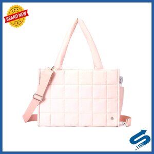 Puffer Crossbody Tote Bag Quilted Nylon Weekender Overnight Shoulder Handbag